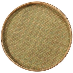 BooBoa Bamboo Sieve Basket with Copper Wire Edging | Handwoven Bamboo Drying Tray | Traditional Bamboo Sifter