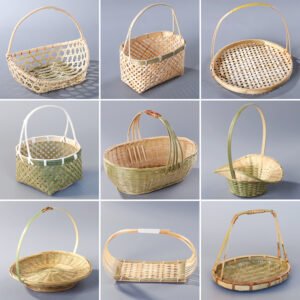 BooBoa Handcrafted Bamboo Baskets for Home Use - Large Woven Storage Baskets, Fruit Baskets, and Carrying Baskets