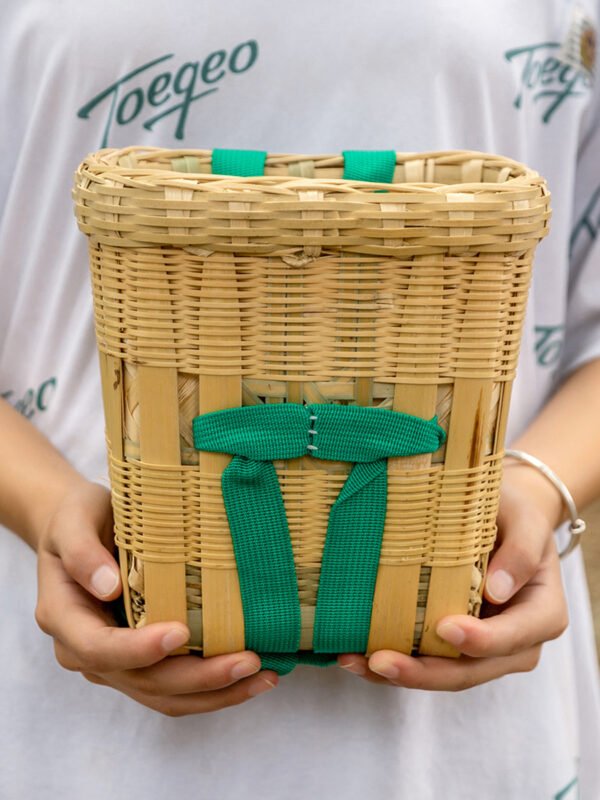 BooBoa Handwoven Bamboo Backpack Basket - Durable, Lightweight Carrier for Tea Leaf Picking, Dance Props, and Child-Friendly Storage