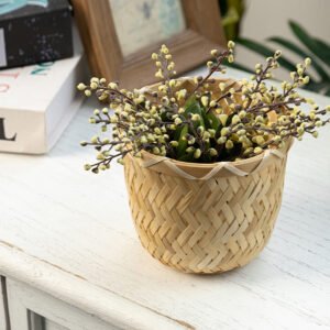 BooBoa Handwoven Bamboo Basket Set - Decorative, Multi-Purpose Storage Baskets for Snacks, Fruits, and Home Decor