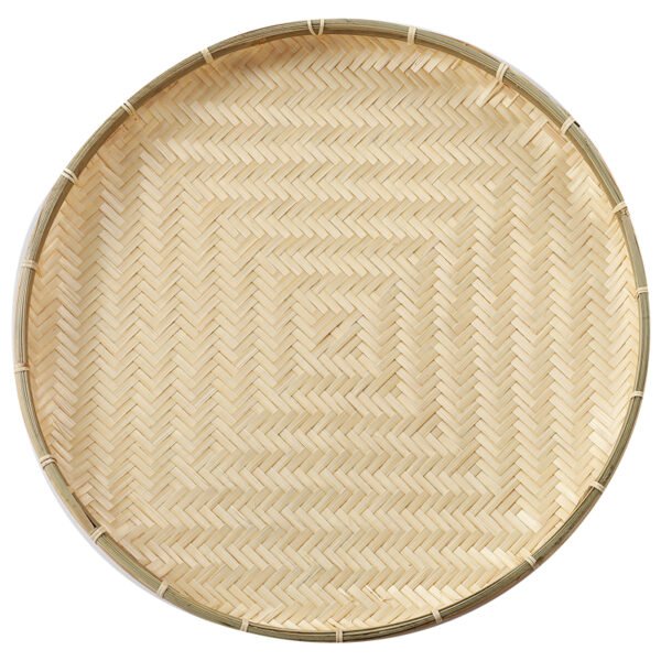 BooBoa Large Round Bamboo Tray | Handcrafted Bamboo Sieve Basket | Traditional Bamboo Woven Platter