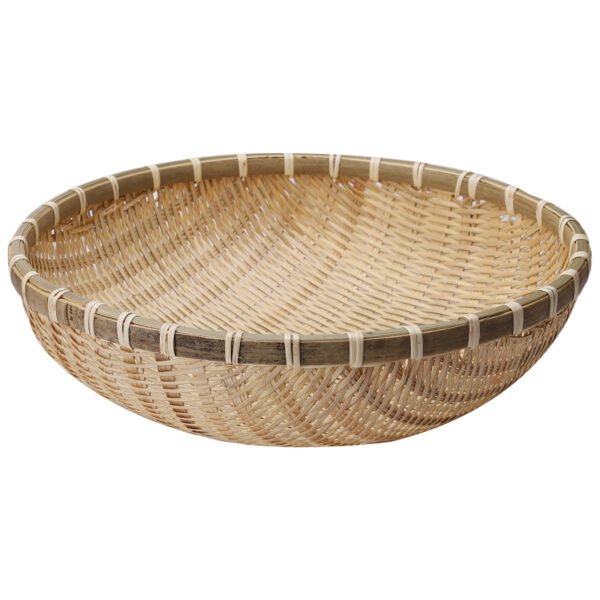 BooBoa Handwoven Bamboo Round Basket for Fruits, Vegetables, and Snacks - Versatile Storage and Washing Basket