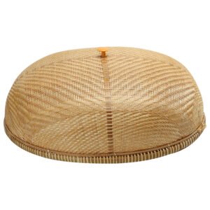 Booboa Large Handcrafted Bamboo Food Cover | Vintage Woven Bamboo Table Lid