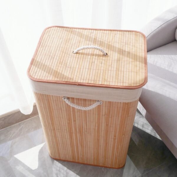 Natural Bamboo Woven Storage Box for Hotel and Home, Laundry Hamper, Foldable Bamboo Basket