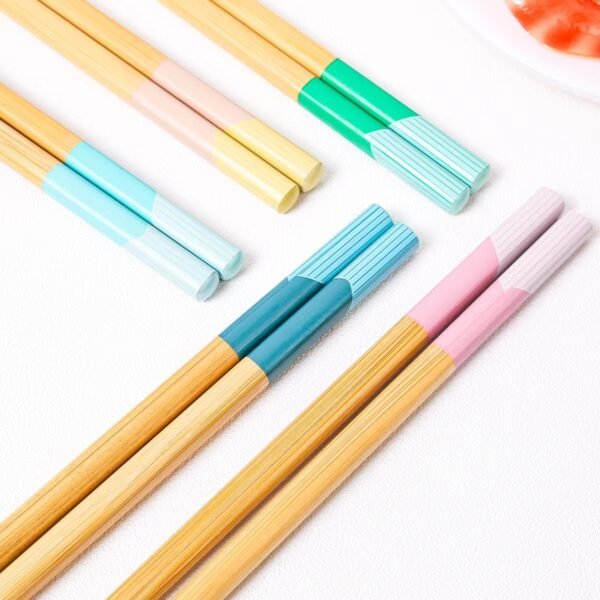 Bamboo Chopsticks with Macaron - style Five - color Printed and Color - patch Film.