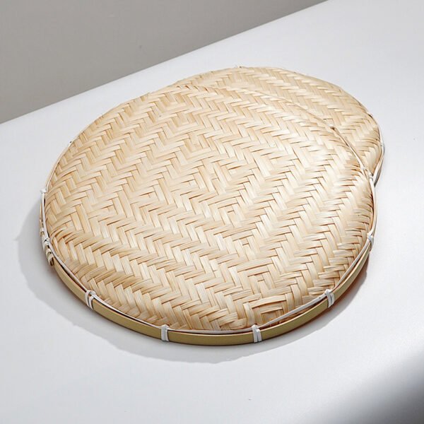 Large - sized Circular Bamboo - Woven Drying Basket, Bamboo Winnowing Fan for Agricultural Use, Bamboo Tray, Bamboo Sieve, Display Basket, and Serving Basket for Meals - Image 3