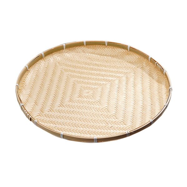 Large - sized Circular Bamboo - Woven Drying Basket, Bamboo Winnowing Fan for Agricultural Use, Bamboo Tray, Bamboo Sieve, Display Basket, and Serving Basket for Meals