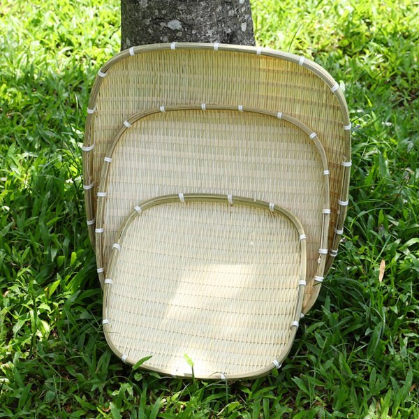 Handwoven Bamboo Square Sifting Tray - Traditional Bamboo Flat Basket for Drying and Storing - Image 11