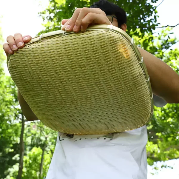 Handwoven Bamboo Square Sifting Tray - Traditional Bamboo Flat Basket for Drying and Storing - Image 7