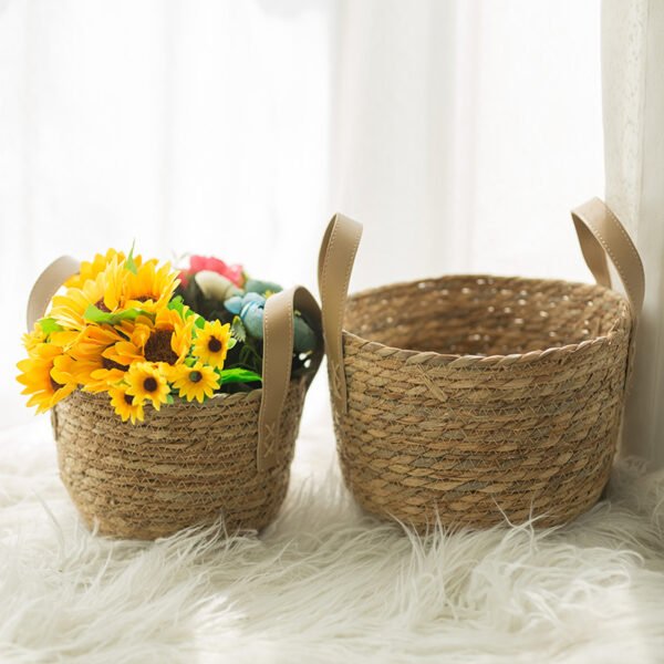 Nordic Woven Straw Flower Basket - Handheld for Ins Home Decor