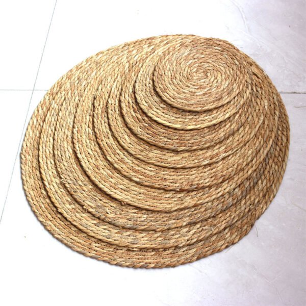 Mat made of Cattail Rope, Bowl Pad, Heat-insulating Coaster, Circular Outdoor Mat, Bedroom, Homestay and Hotel Model Room Decoration