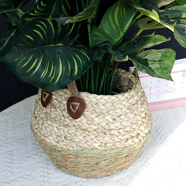 Nordic Handheld Woven Basket, Flower Pot, Straw - Woven Plant Basket, Foldable Floor - Standing Straw - Woven Bag, Woven Flower Pot