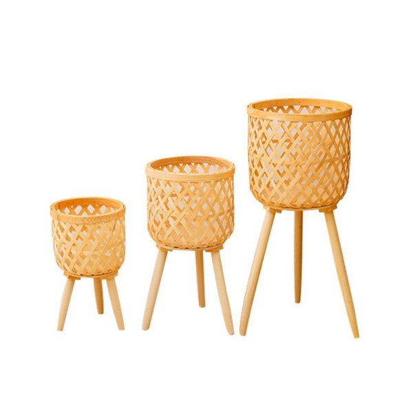 Elegant Bamboo & Wood Flower Stand - Ideal for Living Room & Balcony - Image 2