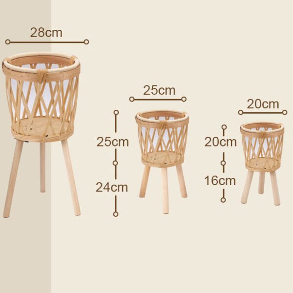 Elegant Bamboo & Wood Flower Stand - Ideal for Living Room & Balcony - Image 3