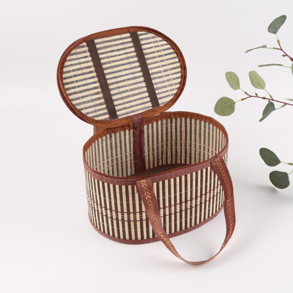 Foldable bamboo basket. Packaging basket for hairy crabs. Bamboo basket for eggs. New Year's goods bamboo crate and bamboo basket. In stock.