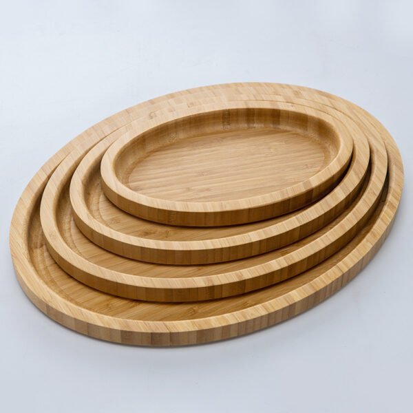 All-bamboo oval tray. For home use. Breakfast and Western food plate. Salad plate. Dessert plate. Deep plate. Hotel water glass tray.